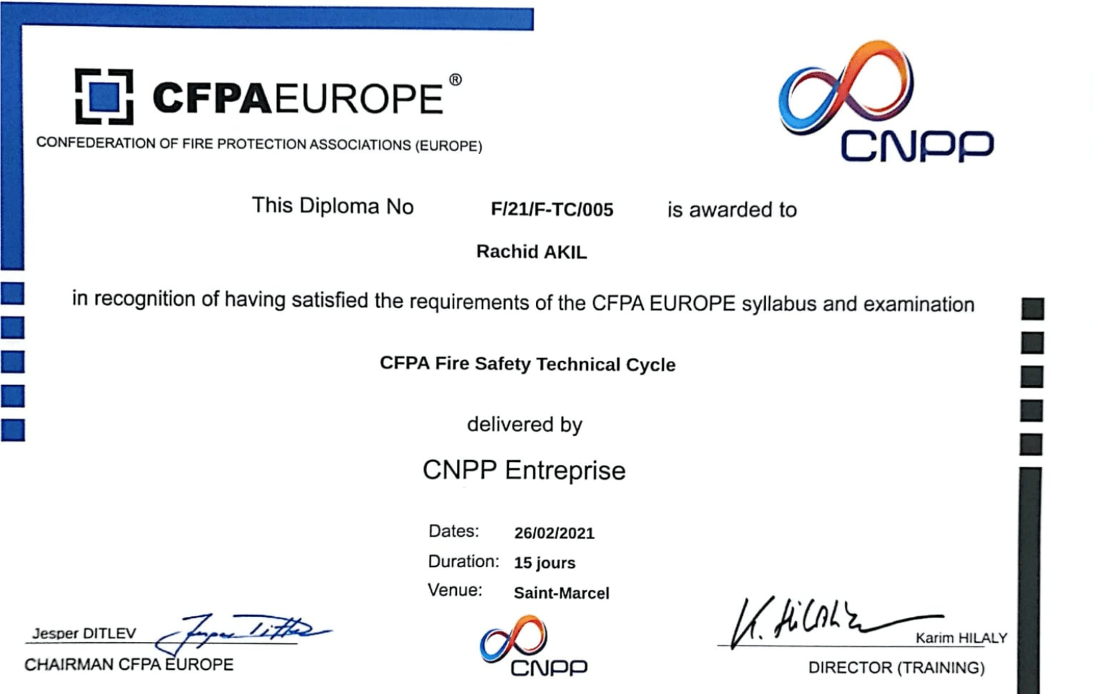 CFPA EUROPE Certification - NICE FIRE CONSULTING-min
