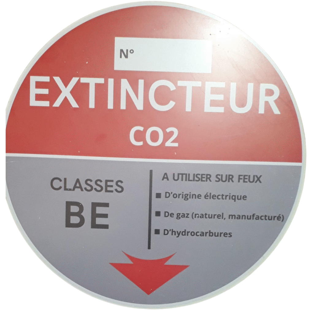 Plaque extincteur Co2