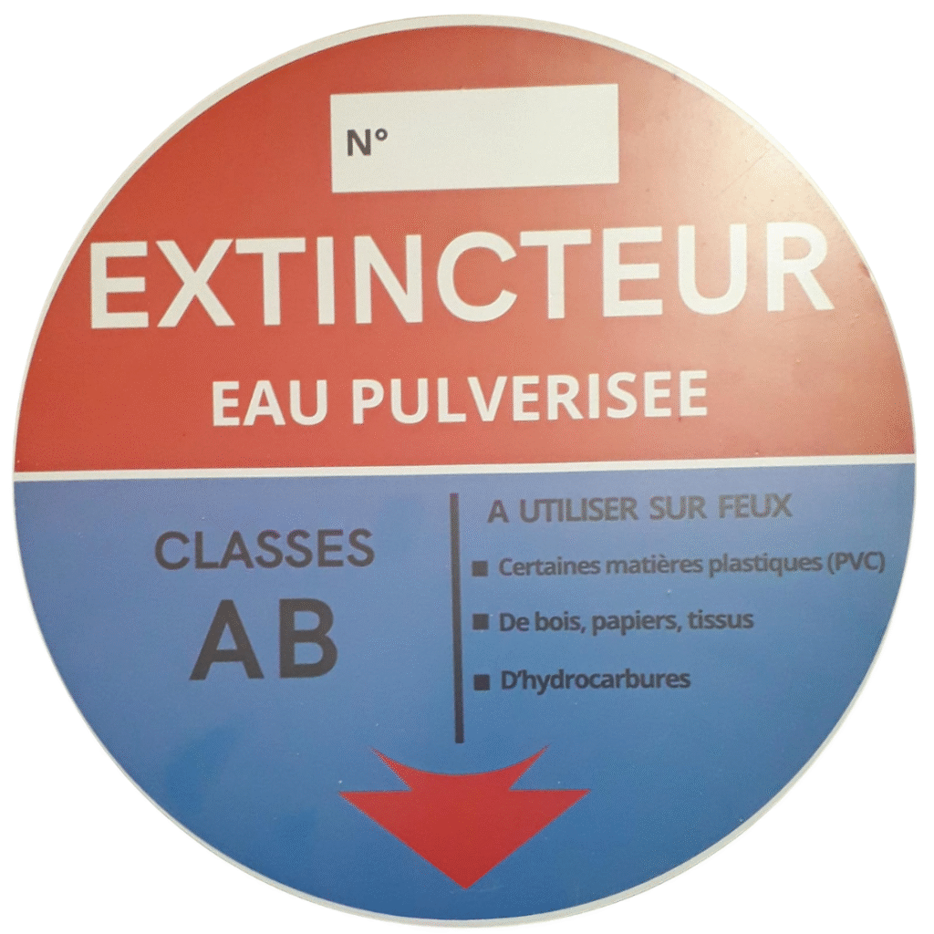 Plaque extincteur eau
