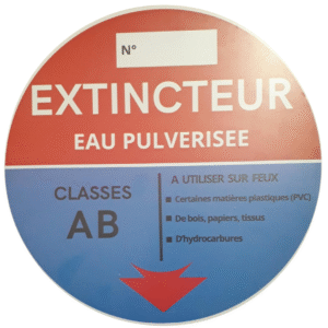 Plaque extincteur eau